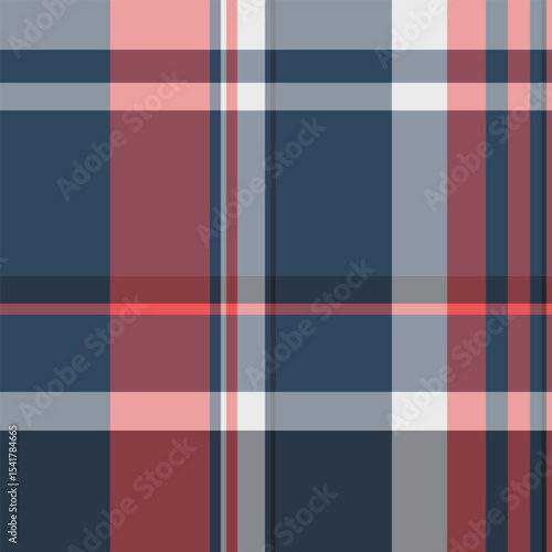 Aesthetic seamless check vector, business background textile tartan. India texture fabric pattern plaid in red and pastel colors.