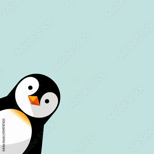 Adorable Penguin Peeking Playful Design Perfect for Kids Room Decor
