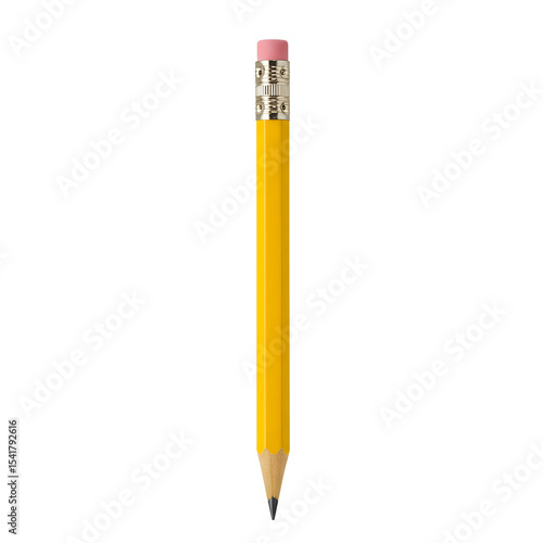 yellow pencil isolated on transparent background