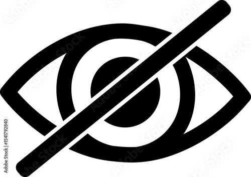 Hidden Eye Slash Icon - Invisible Privacy Symbol

