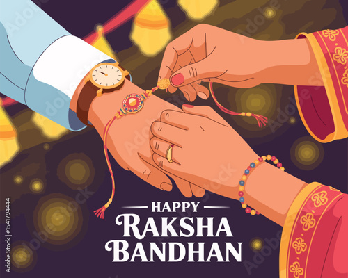 Raksha Bandhan Ritual of Sister Tying Rakhi on Brother’s Wrist