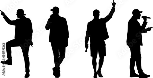 Male Singers Performers Silhouettes - Music Artists

