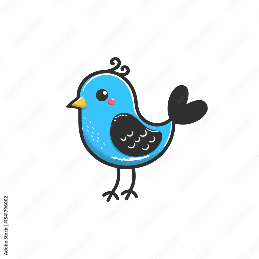 Fototapeta premium Blue birds silhouette vector illustration 