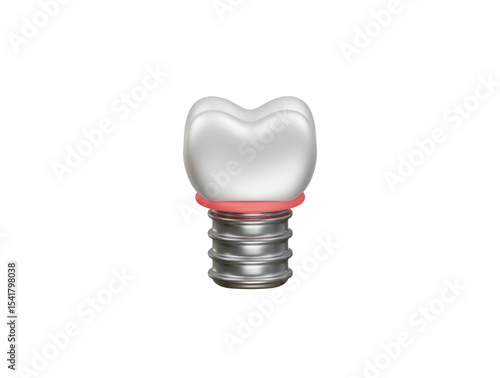 dental implant icon 3d illustration render