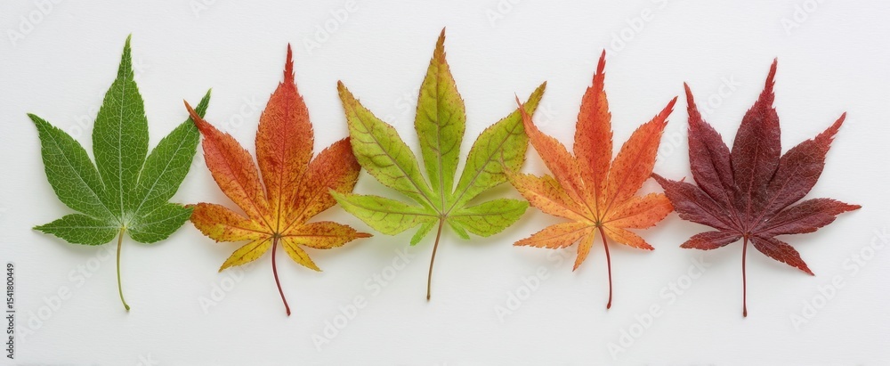 Obraz premium The vibrant display of autumn leaves showcasing changing colors and beauty.