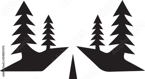 road silhouette, road outline, highway silhouette, street vector icon, pathway symbol, blacktop silhouette, street design, road trip icon, lane graphic, route outline