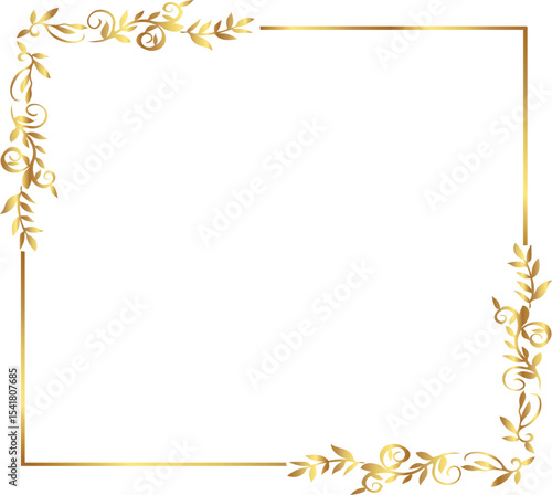 frame with leaves gold border Golden Border Warm Color Frame	
