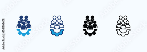Team icon set multiple style collection