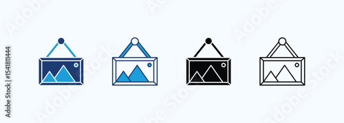 Picture icon set multiple style collection