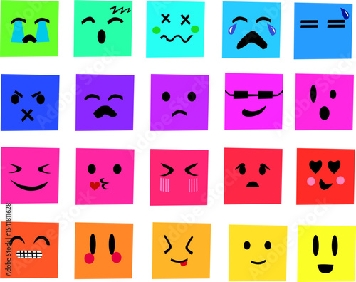 Zestaw emotikon – różne emocje emoji wektor