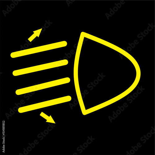 headlight range control warning light car indicator of headlight range issue .eps