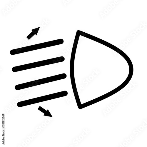 headlight range control warning light car indicator of headlight range issue black silhouette.eps