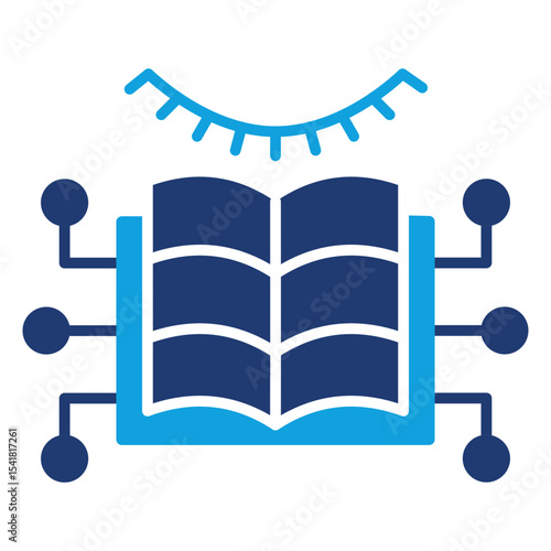Unsupervised Learning Flat Blue Icon