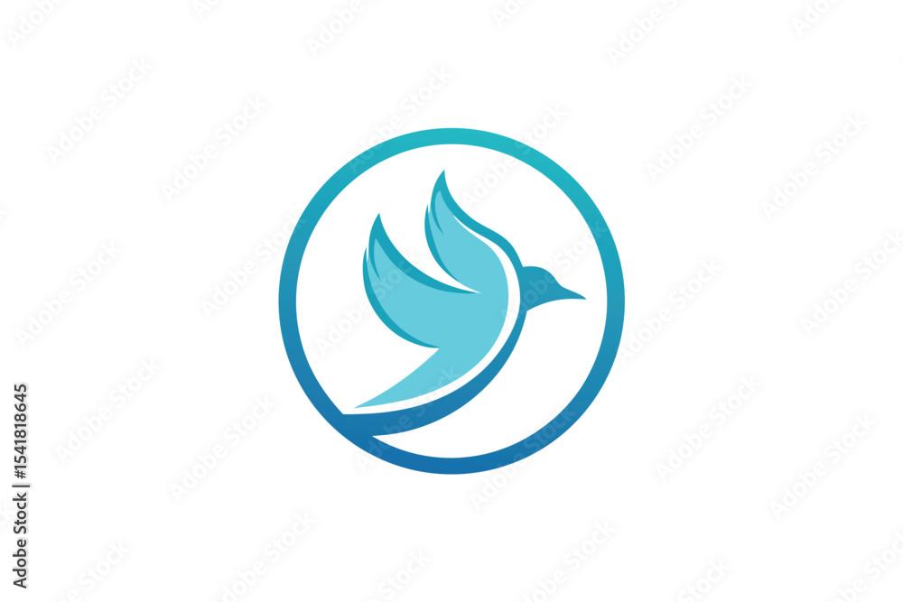 Naklejka premium Abstract Line Art Bird and Notebook Education Design