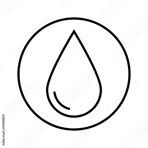 Water drop line icon editable stroke liquid humidity symbol vector image isolated black on white background 