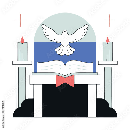 Elegant Vector Illustration of a Peace Dove with Olive Branch – Symbolic Hand-Drawn Line Art for Spiritual, Cultural, and Inspirational Design Projects
