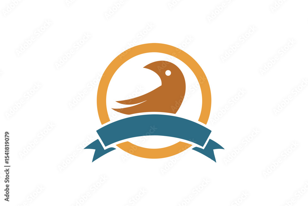 Fototapeta premium Creative Bird Reading Book Logo Design for Education Niche