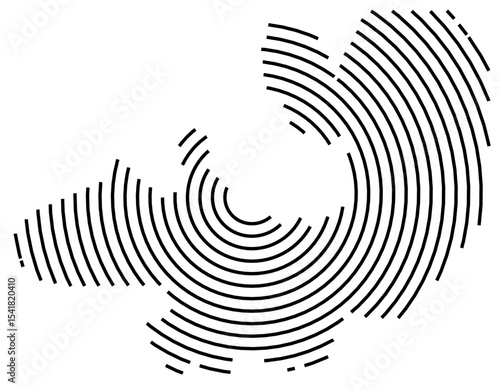 Symbol Map of the Province Salta (Argentina) showing the territory with a black spiral line