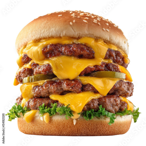 Cheeseburger Stack Photo Stock Object PNG Transparent