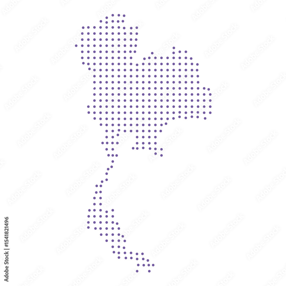 Fototapeta premium Thailand map dotted pattern design purple circle