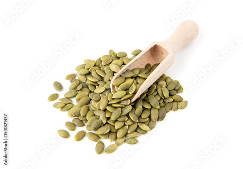 Pumpkin seeds isolated on white background