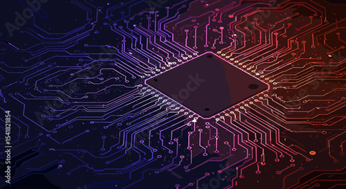 Colorful printed circuit board with microprocessor