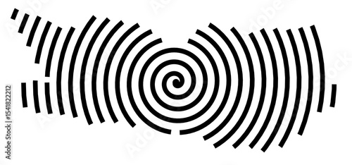 Symbol Map of the Bundesland Kaernten (Austria) showing the Bundesland with a black spiral line