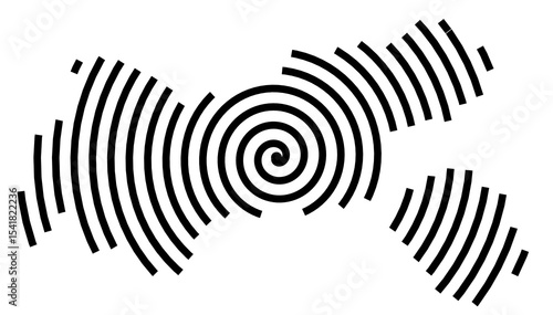 Symbol Map of the Bundesland Tirol (Austria) showing the Bundesland with a black spiral line