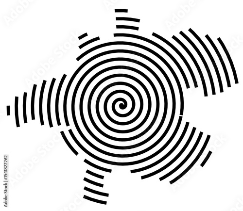 Symbol Map of the Bundesland Oberoesterreich (Austria) showing the Bundesland with a black spiral line