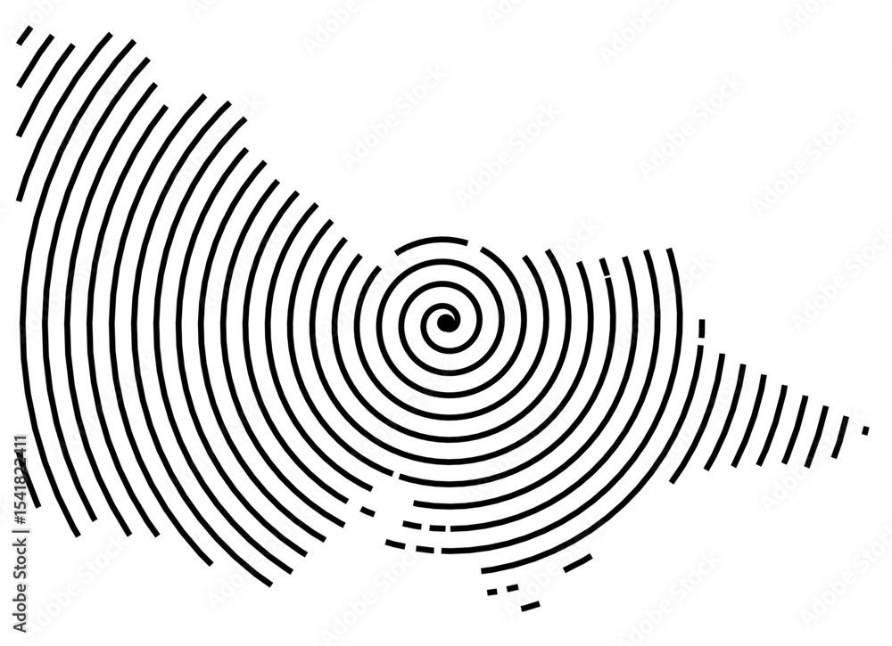 Symbol Map of the State Victoria (Australia) showing the territory with a black spiral line Symbol Map of the State Victoria (Australia) showing the territory with a black spiral line