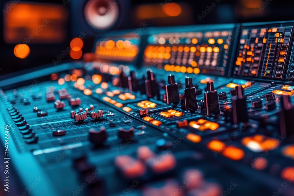 No Audio. Empty Interior of Recording Studio Control Room without Engineer No Audio. Empty Interior of Recording Studio Control Room without Engineer