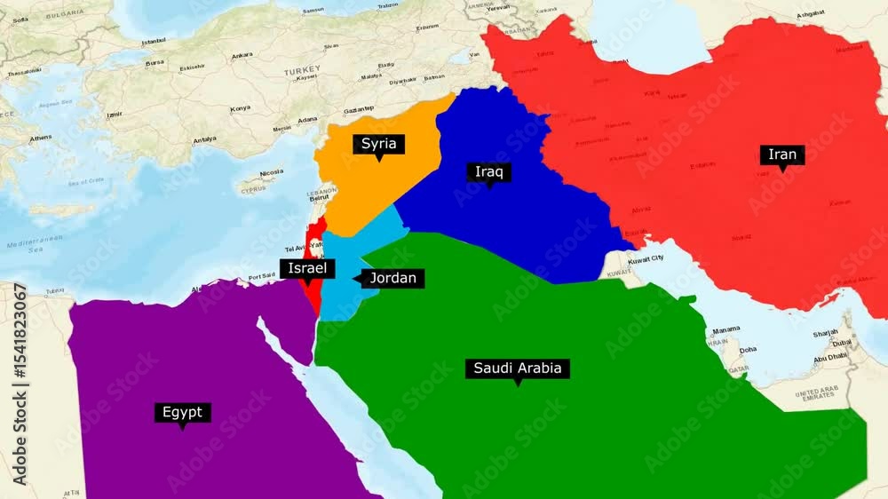 Middle East Map Animation 4K | Zoom to Conflict Zones, Borders ...