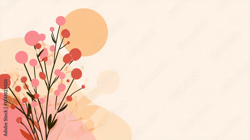 Naklejka premium Minimalist Cute Flower Background Wallpaper
