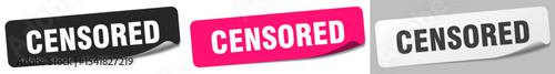 censored sticker. censored sticker set on white background