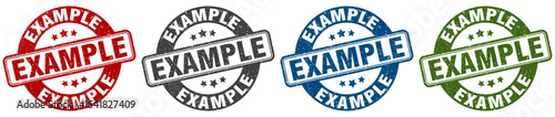 example stamp. example round stamp set isolated on white background