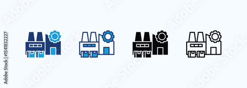 Manufacturing icon set multiple style collection