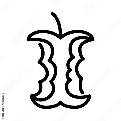 Apple waste outline icon. Organic waste black line illustration.