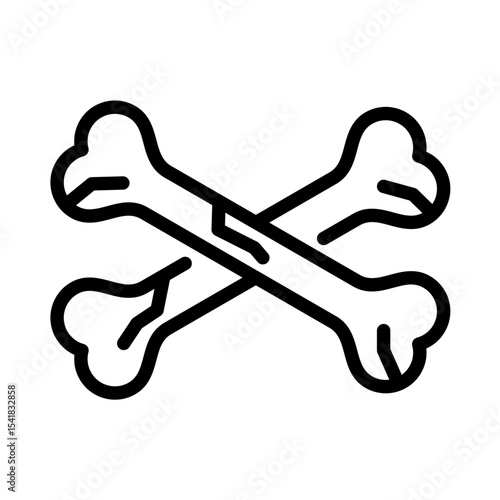bone waste outline icon. organic waste black line illustration.
