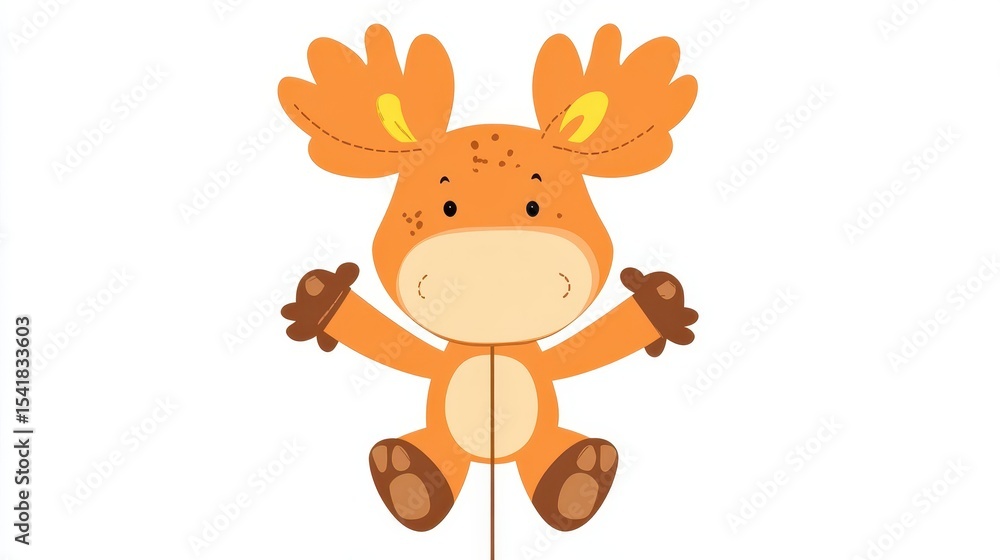Cute cartoon moose illustration. Cute cartoon moose illustration.