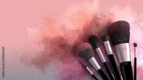 Cute Makeup Brushes Background Wallpaper