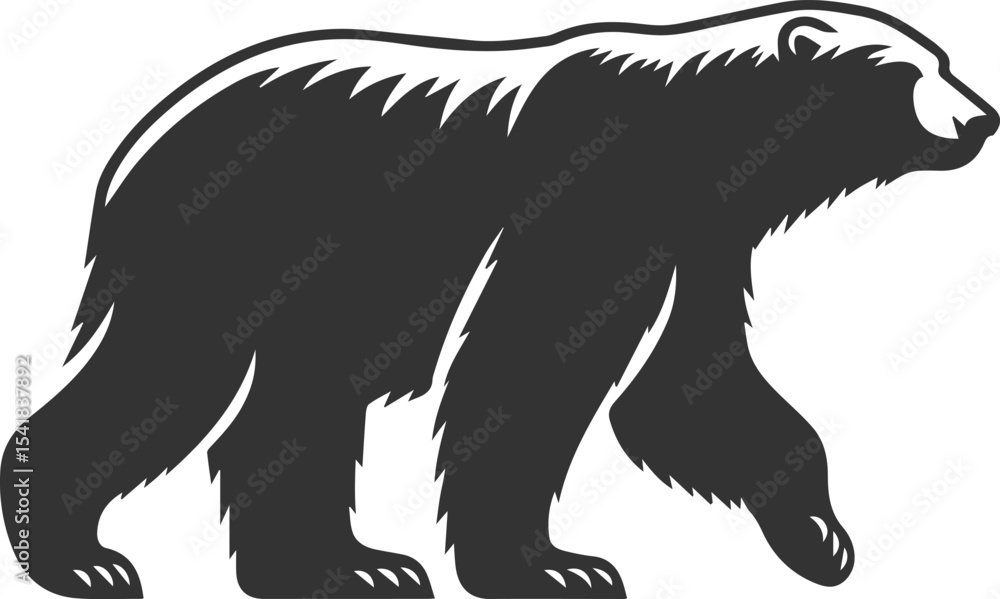 Fototapeta premium Silhouette of a polar bear animal vector black illustration