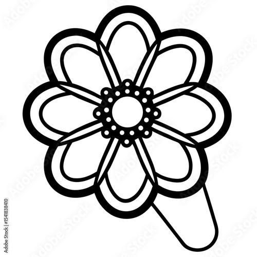 A Shiny Brooch Vector | Generative AI & Linocut Silhouette Design