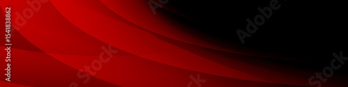 Black and red abstract banner with geometric pattern and gradient shades, dynamic curve shapes	