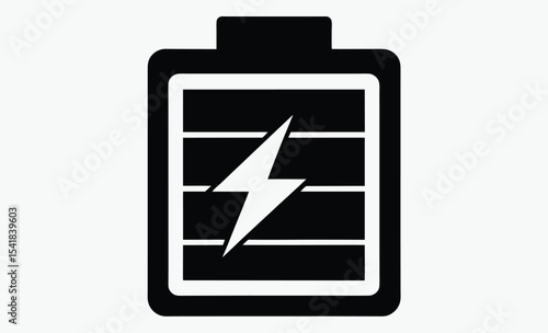 battery icon silhouette, Electric Power, Bolt Striking Battery Silhouette Icon, Clean, modern design for energy, technology