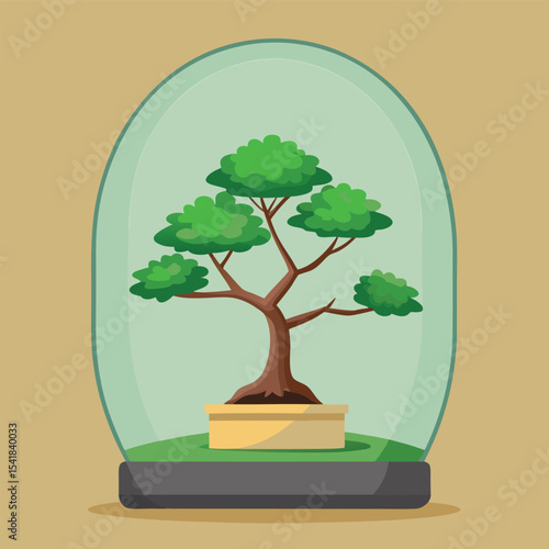 vector illustration of a bonsai tree