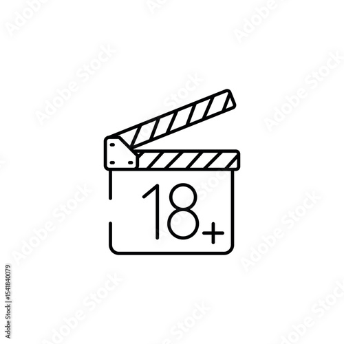 Adult Movie icon design with white background stock illustration