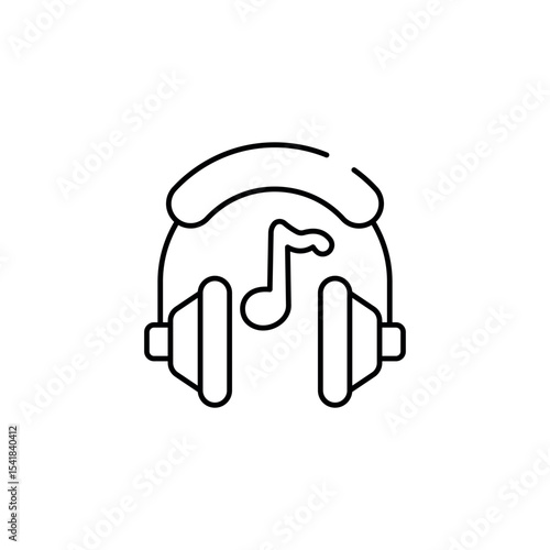 Handsfree Music icon design with white background stock illustration