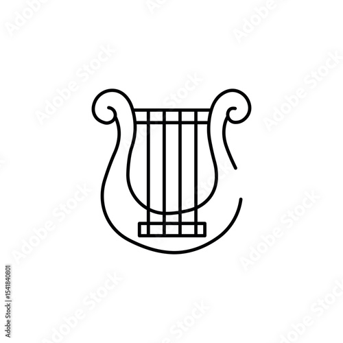 Harp icon design with white background stock illustration