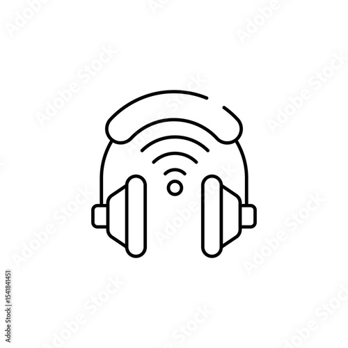 Wireless Handsfree icon design with white background stock illustration