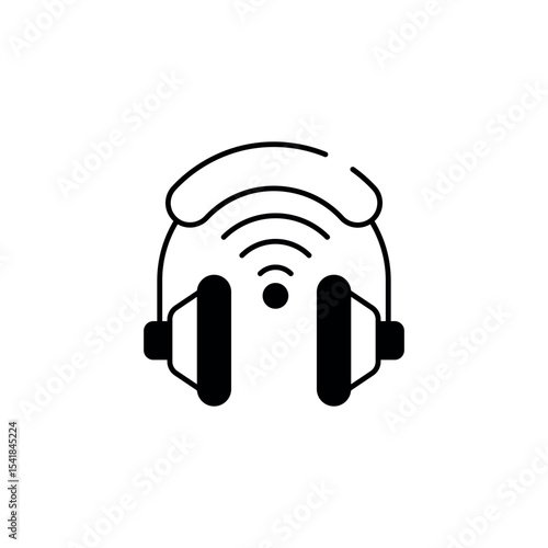 Wireless Handsfree icon design with white background stock illustration